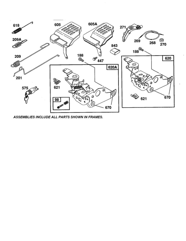 Wire Casing/Bracket-Support Diagram and Parts List for 12F800-12F899 0821-0829-0873 Briggs and Stratton Engine